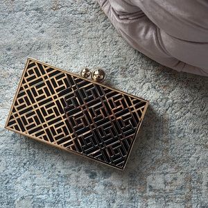 Anya Gold & Black Box Clutch
